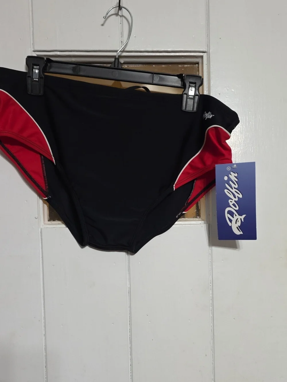 NWT Dolfin Men's Black & Red Performance Swim Briefs Racing Lightweight Sz 40